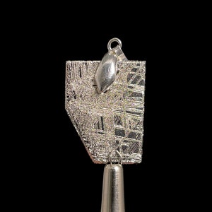 METEORITE Pendant - Rhodium Plated - Ancient Muonionalusta Meteor, Space Jewelry, Unique Gift for Him, 50297