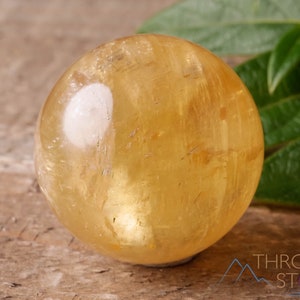 CALCITE Yellow Crystal Sphere - Metaphysical, Crystal Decor, Housewarming Gift, Calcite Sphere, E0557