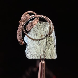 Raw MOLDAVITE Pendant - Sterling Silver - Moldavite Necklace Pendant, Genuine Moldavite Jewelry, 45086