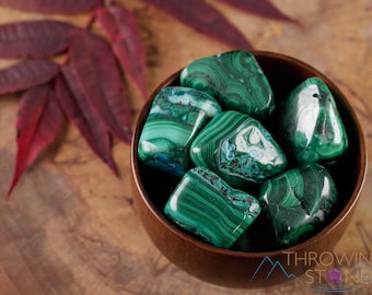 MALACHITE Tumbled Crystals- Metaphysical Crystals, Pocket Stones Tumbled Stones, Self Care, Unique Gift - E1266