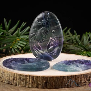 FLUORITE Crystal Pendant - Kuan Yin - Healing Crystals and Stones, Unique Gift, Metaphysical, Quan Yin Pendant - E1533