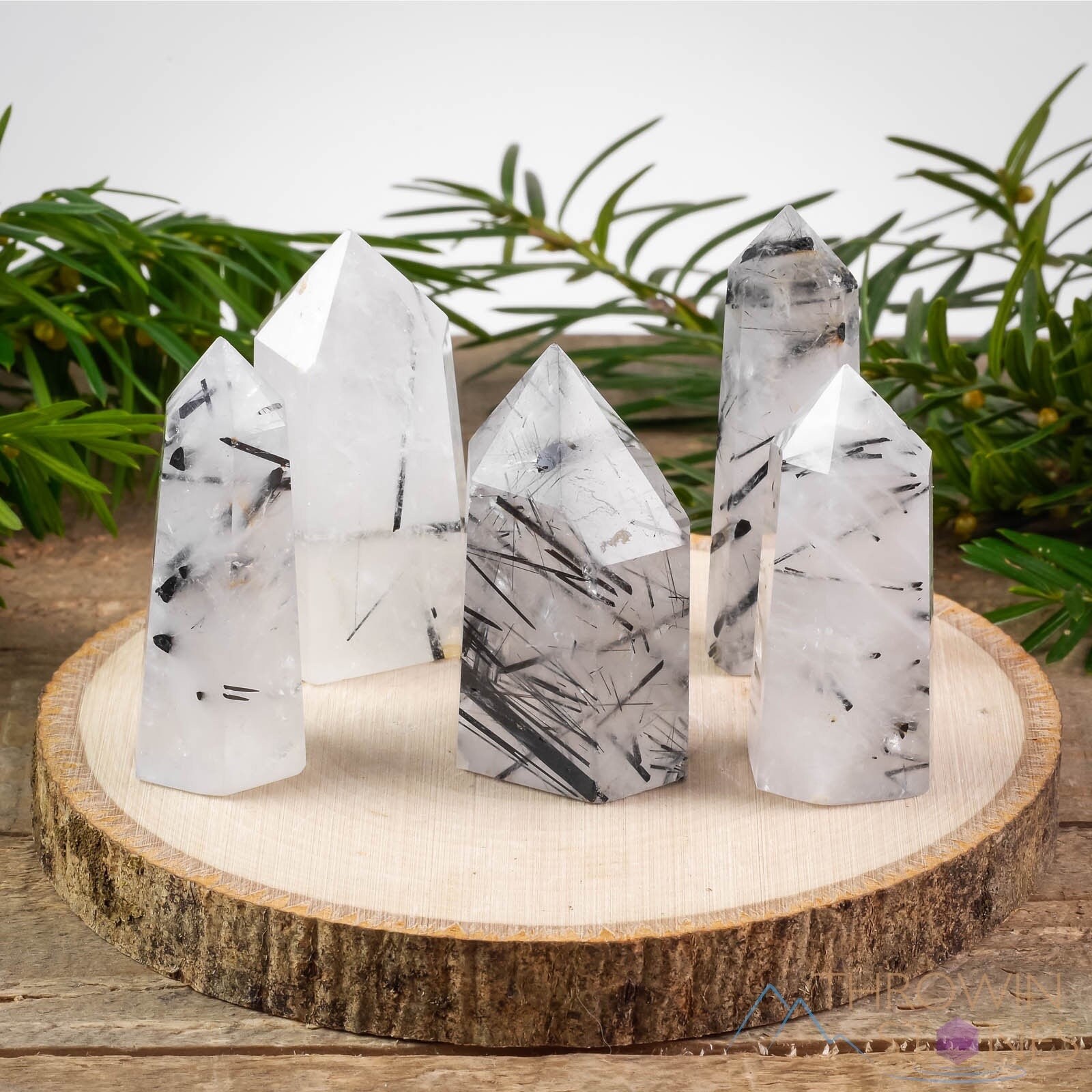 TOURMALINE QUARTZ Crystal Tower - Obelisk Wand, Housewarming Gift, Cr…