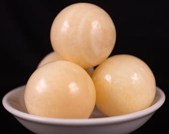 Yellow CALCITE Crystal Ball  :  Polished Genuine Stone Sphere Gift, E2109