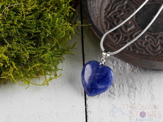 SODALITE Heart Pendant Crystal Jewelry, Bridesmaid Gift, Heart Pendant,  Wedding Gift, E0742