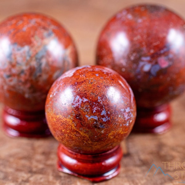 RED JASPER Crystal Ball - Polished Sphere, Crystal Decor, Meditation Stone, E1960