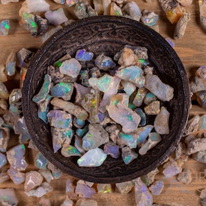 OPAL Raw Crystals - Small - A Grade - Natural Opal Crystal Set, Welo Opal,  E0088