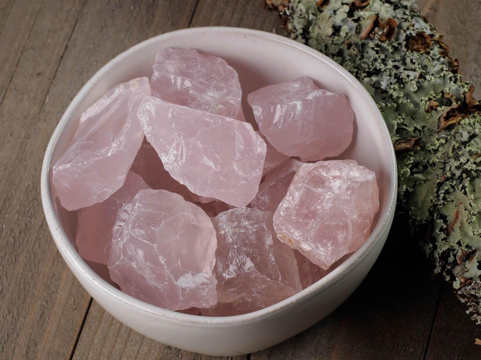 ローズクォーツ原石：XXS-Mサイズ 本物のピンクラブクリスタル 瞑想