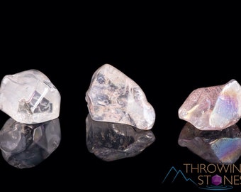 AURA QUARTZ Tumbled Crystals - Housewarming Gift, Healing Crystals, Unique Gift, Meditation Stones, E1680