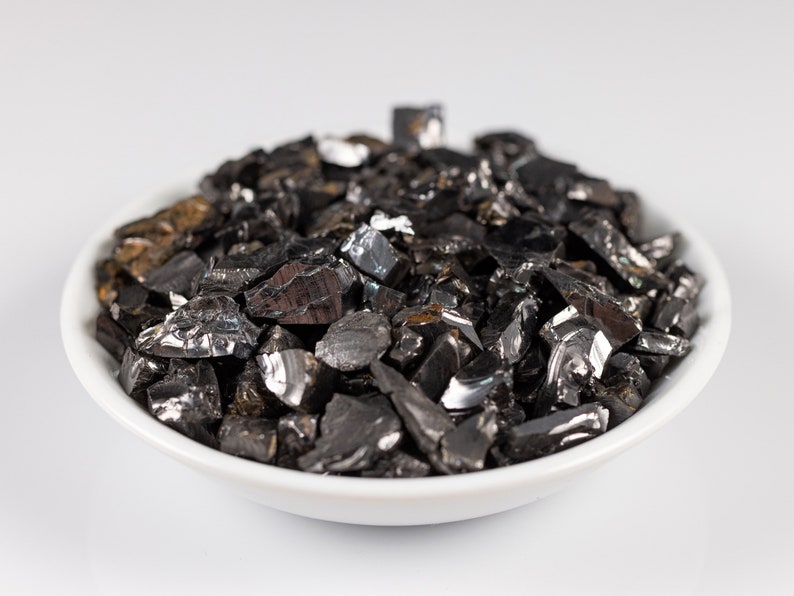 These Elite Noble Shungite Gemstones are a deep black color with a shiny, metallic luster. These rare crystals are the purest form of Shungite and are primarily found in Russia. Shungite is believed to have strong purifying and protective properties.