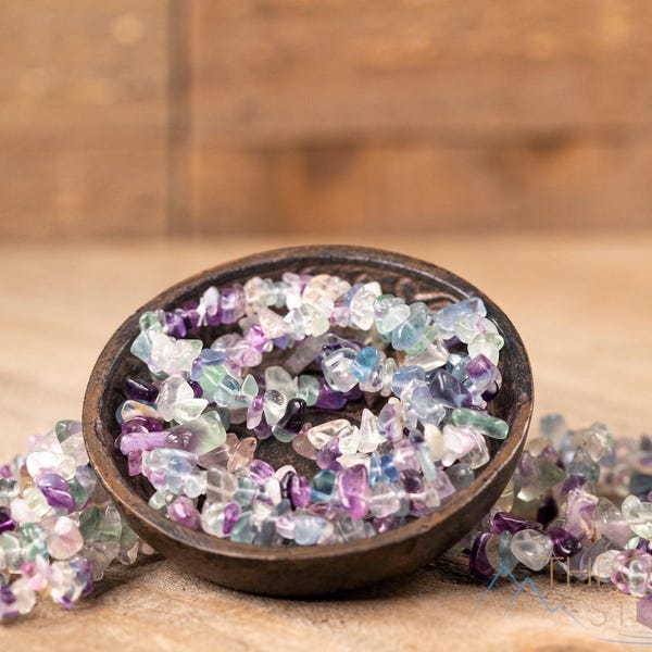 Pulsera de fluorita: auténticas cuentas de arcoíris elásticas de cristal morado, hecha a mano, E1782
