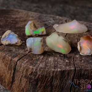 OPAL Raw Crystals - Small - A Grade - Natural Opal Crystal Set, Welo Opal,  E0088