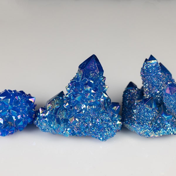 Blue FLAME AURA QUARTZ Crystal - Rainbow Quartz, Home Decor, Crystal Cluster, E2134
