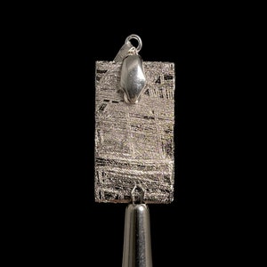 METEORITE Pendant - Rhodium Plated - Ancient Muonionalusta Meteor, Space Jewelry, Unique Gift for Him, 50303