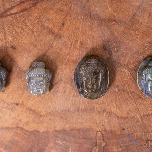 LABRADORITE Cabochon - Buddha Head - Wire Wrap, Jewelry Making, Labradorite Crystals, Buddha Carving, E1601