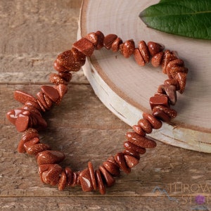 GOLDSTONE Crystal Bracelet - Chip - Handmade Jewelry, Metaphysical Crystals, Crystal Healing, Gemstone Bracelet, E0627