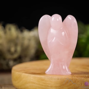 Rose QUARTZ Angel Carving - XS, S - Crystal Angel Figurine, Housewarming Gift, Angel Decor, Angel Gift E1552
