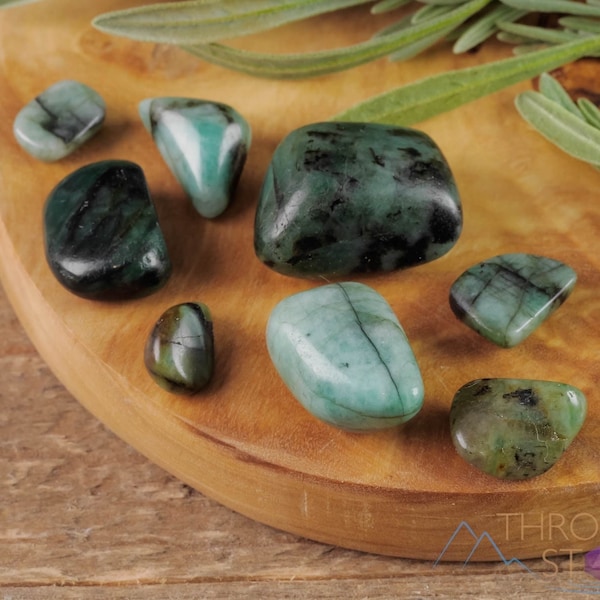 EMERALD Tumbled Stones - Emerald Birthstone, Crystal Gift, Heart Chakra, Pocket Stones, E0318