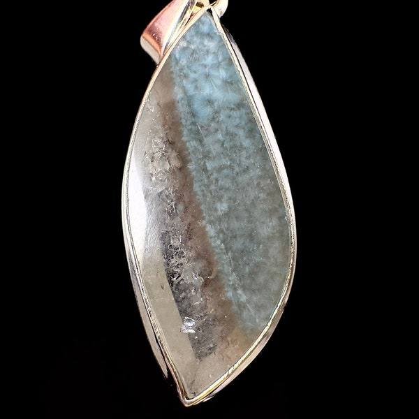 GILALITE in QUARTZ Pendant - State of Paraíba, Brazil - Rare Medusa Paraiba Quartz, One-of-a-Kind, Polished Crystal Cabachon, 53827