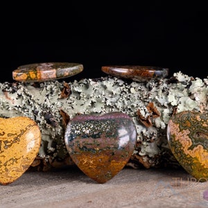 OCEAN JASPER Heart Carving - Crystal Decor, Healing Stones, Crystal Carving, Unique Gift, E1676