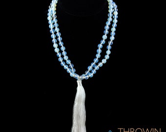 OPALITE Crystal Necklace - Mala - Crystal Jewelry, Opalite Necklace, Healing Crystals, Handmade Jewelry, E1814