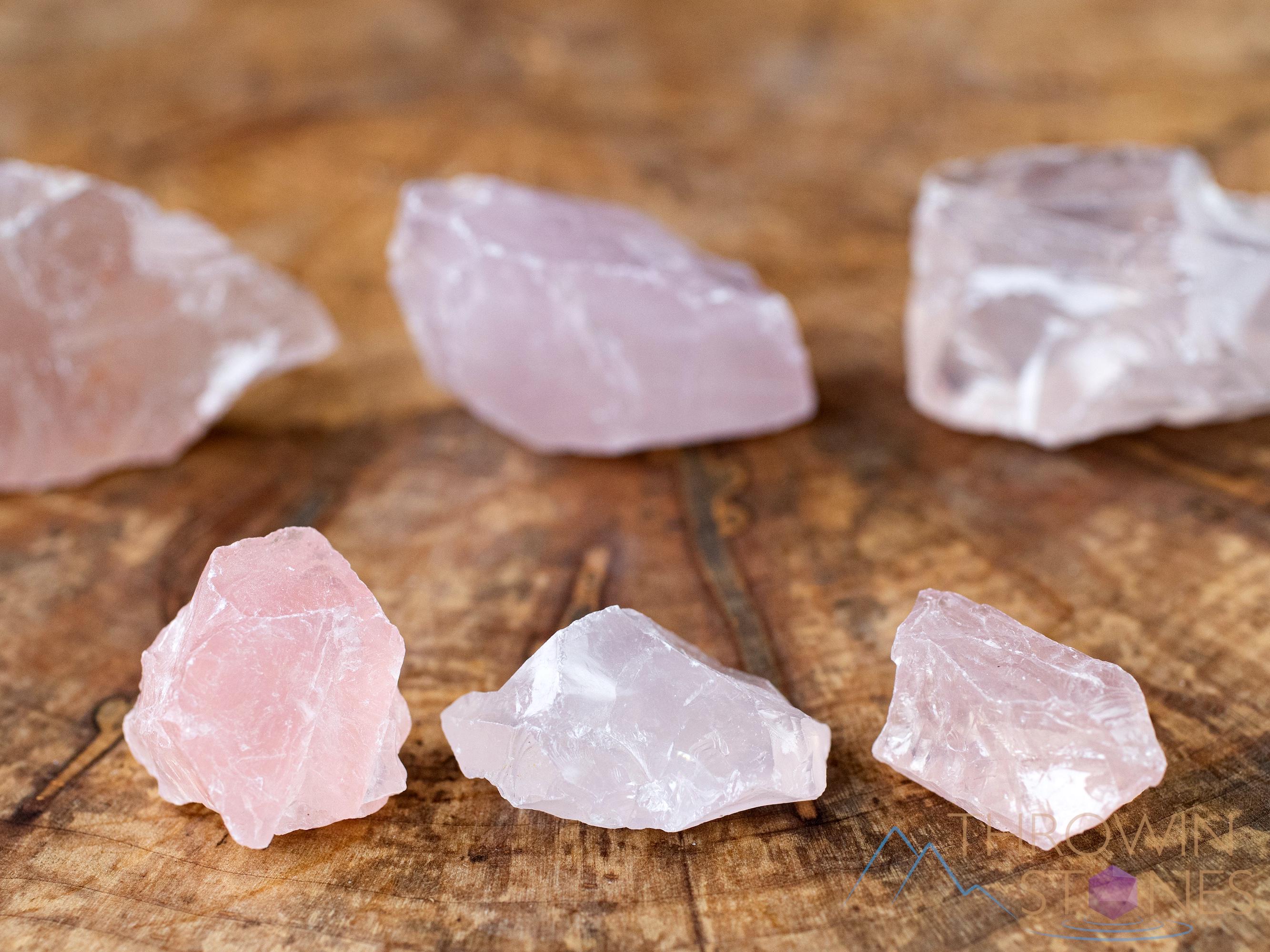 ローズクォーツ原石：XXS-Mサイズ 本物のピンクラブクリスタル 瞑想