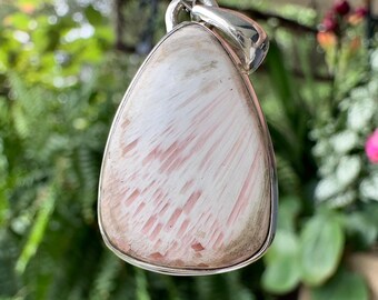 Roze SCOLECITE edelsteen hanger - India - Authentieke Scoleciet gepolijste kristallen sieraden, 53844