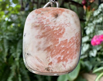 Roze SCOLECITE edelsteen hanger - India - Authentieke Scoleciet gepolijste kristallen sieraden, 53837