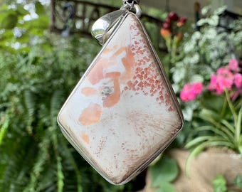 Roze SCOLECITE edelsteen hanger - India - Authentieke Scoleciet gepolijste kristallen sieraden, 53849
