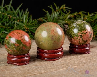 UNAKITE Crystal Ball - Home Decor, Gemstone Sphere, Crystal Grid, Housewarming Gift, E1609
