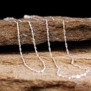 Silver Chain - Singapore 18", 24" - Sterling Silver Chain Necklace, Jewelry, E1854