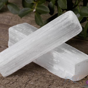 SELENITE Wands - Set of 8 Small or 4 Medium - Raw Selenite, Healing Crystal, White Selenite, Crystal Wand - E1022