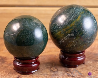 BLOODSTONE HELIOTROPE Sphere – 2XL and 3XL - Crystal Decor, Housewarming Gift, Crystal Ball, Bloodstone Sphere, E0957