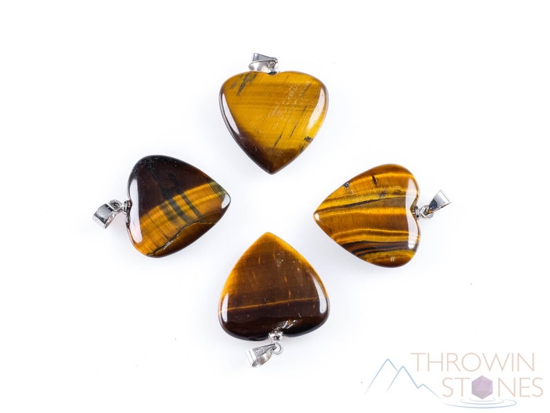 Wedding Gift E0740 TIGERS EYE Healing Crystal Heart Pendant Bridesmaid Gift Crystal Jewelry