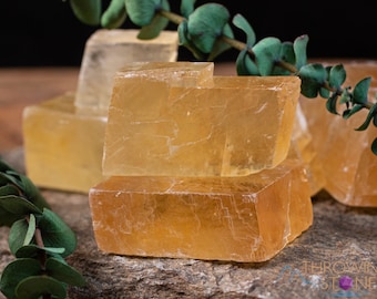 CALCITE Rhombohedron - Light Yellow - Honey Calcite, Raw Crystals, Solar Plexus, Calcite Crystals, E1014