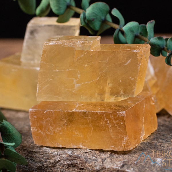 CALCITE Rhombohedron - Light Yellow - Honey Calcite, Raw Crystals, Solar Plexus, Calcite Crystals, E1014