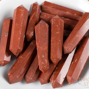 RED JASPER Mini Crystal Points -  Double Terminated, Hexagonal Pencil Points, Crystal Wands, E2013