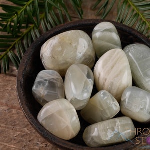 MOONSTONE Green Tumbled Crystals -  Self Care, Tumbled Stones, Crystal Grid, Pocket Stones, E1150