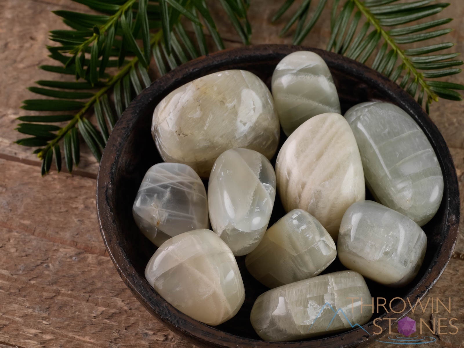 MOONSTONE Green Tumbled Crystals -  Self Care, Tumbled Stones, Crystal Grid, Pocket Stones, E1150