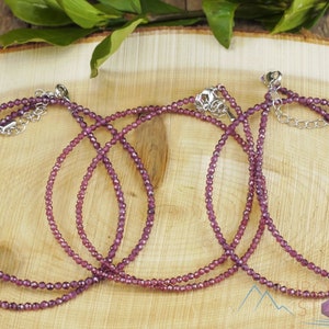 GARNET Choker Beaded Necklace - Faceted – Choker Necklace, Birthstone Jewelry, Handmade Jewelry, Healing Crystals, E1580