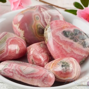 RHODOCHROSITE, Tumbled Crystals - Housewarming Gift, Healing Crystals, Unique Gift, Meditation Stones, E0881