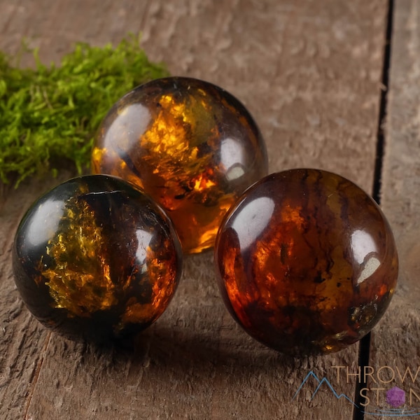 AMBER Crystal Sphere -  Natural Amber, Healing Crystals and Stones, Crystal Ball, E0356