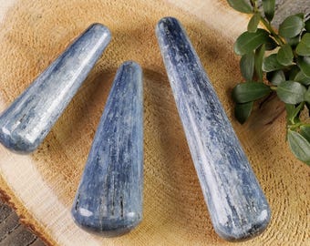 Blue KYANITE Wand - Polished Crystal, Self Care, Massage Wand, E1027