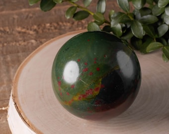 BLOODSTONE HELIOTROPE  Sphere - Large or XL - Crystal Ball, Rustic Decor, Crystal Sphere, Unique Gift, E0956