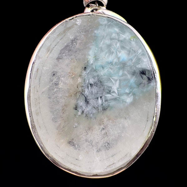 GILALITE in QUARTZ Pendant - State of Paraíba, Brazil - Rare Medusa Paraiba Quartz, One-of-a-Kind, Polished Crystal Cabachon, 53822