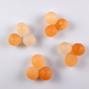 ORANGE SELENITE Tumbled Spheres - Peach Selenite, Small Crystal Ball, Healing Crystals and Stones, E2129
