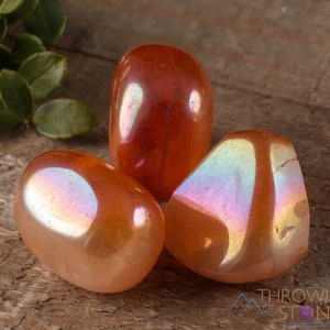 Sunset AURA QUARTZ Tumbled Crystals - Crystal Grid, Mediation Stones, Housewarming Gift, Healing Crystals and Stones, E0299