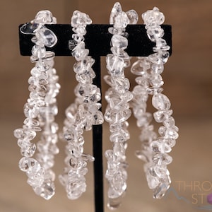 Clear QUARTZ Crystal Bracelet - Chip - Crystal Jewelry, Gemstone Bracelet, Healing Crystals, Jewelry Gift, E1777