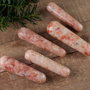 SUNSTONE Crystal Wand - Polished Crystals, Massage Wand, Crystal Decor, E1143