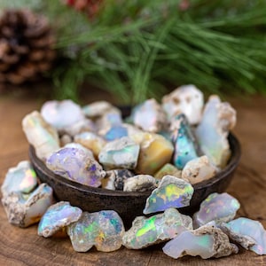 OPAL Raw Crystals - Large, AA Grade - Natural Opal Crystal Set, Welo Opal, E0216