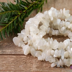 Pulseira de contas MOONSTONE: joia elástica feita à mão com cristal branco genuíno para noivas, E0828